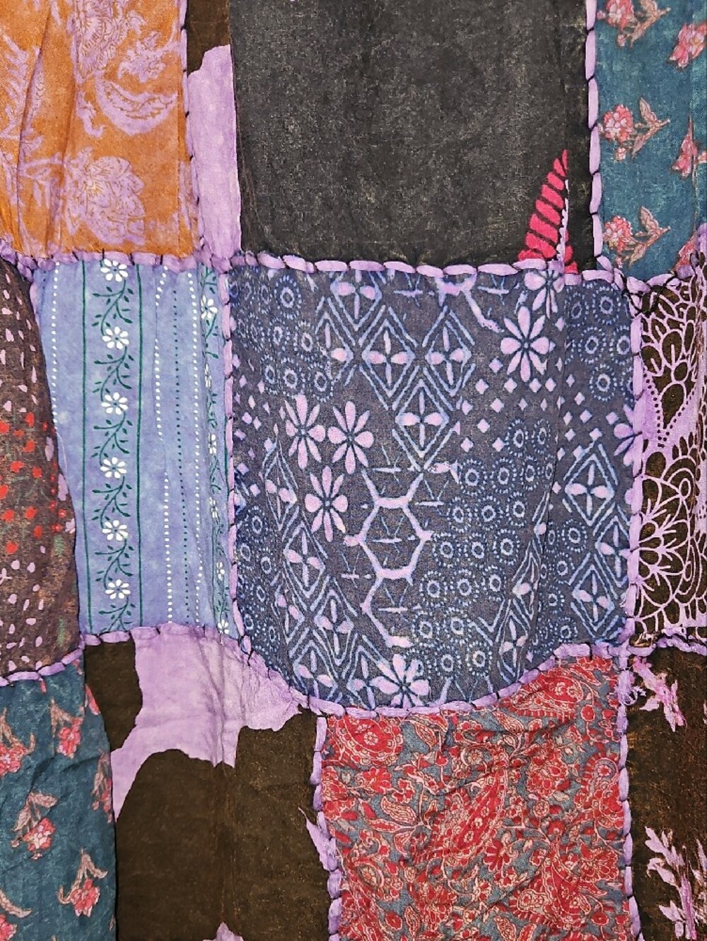 Patchwork Boho Maxi Skirt - Purple Multi - Picture 5 of 7